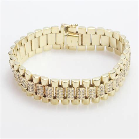 rolex bracelet diamond|Rolex 14k gold men's bracelet.